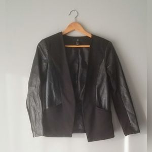 H&M Faux Leather/Fabric Blazer